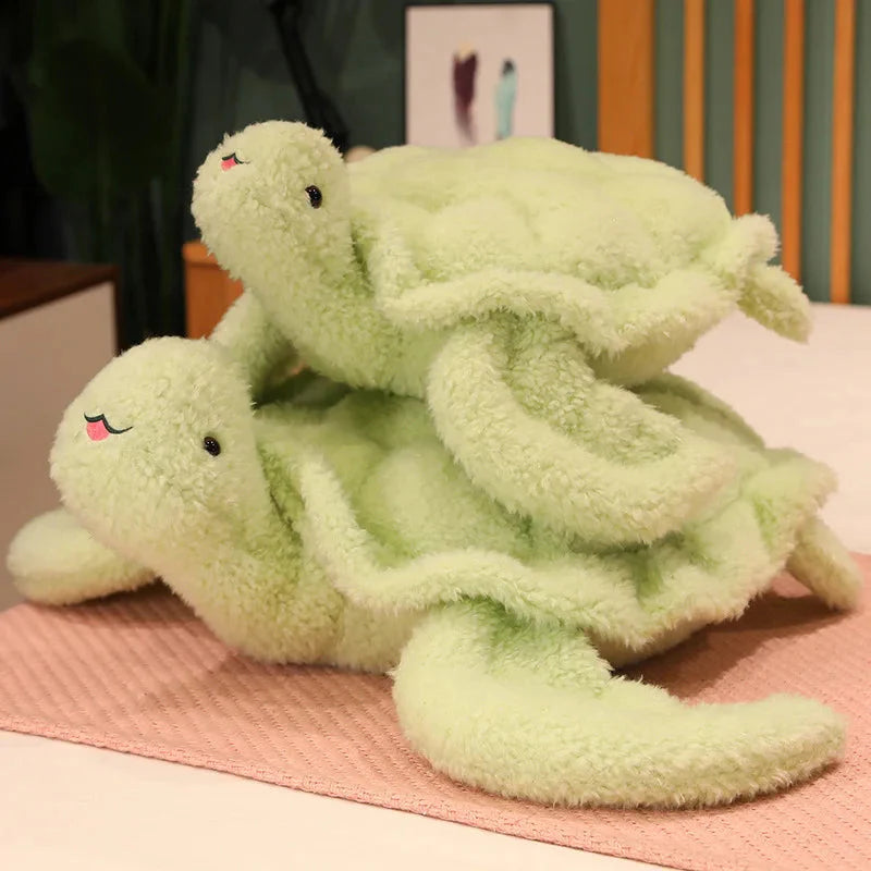 Adorable Gigantic Fluffy Turtle Plush Toy