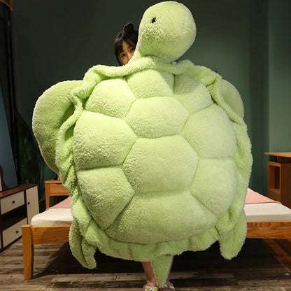 Adorable Gigantic Fluffy Turtle Plush Toy