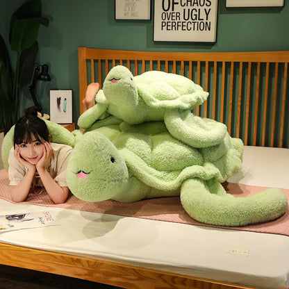 Adorable Gigantic Fluffy Turtle Plush Toy