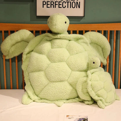 Adorable Gigantic Fluffy Turtle Plush Toy