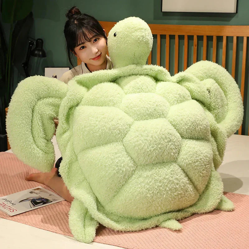 Adorable Gigantic Fluffy Turtle Plush Toy