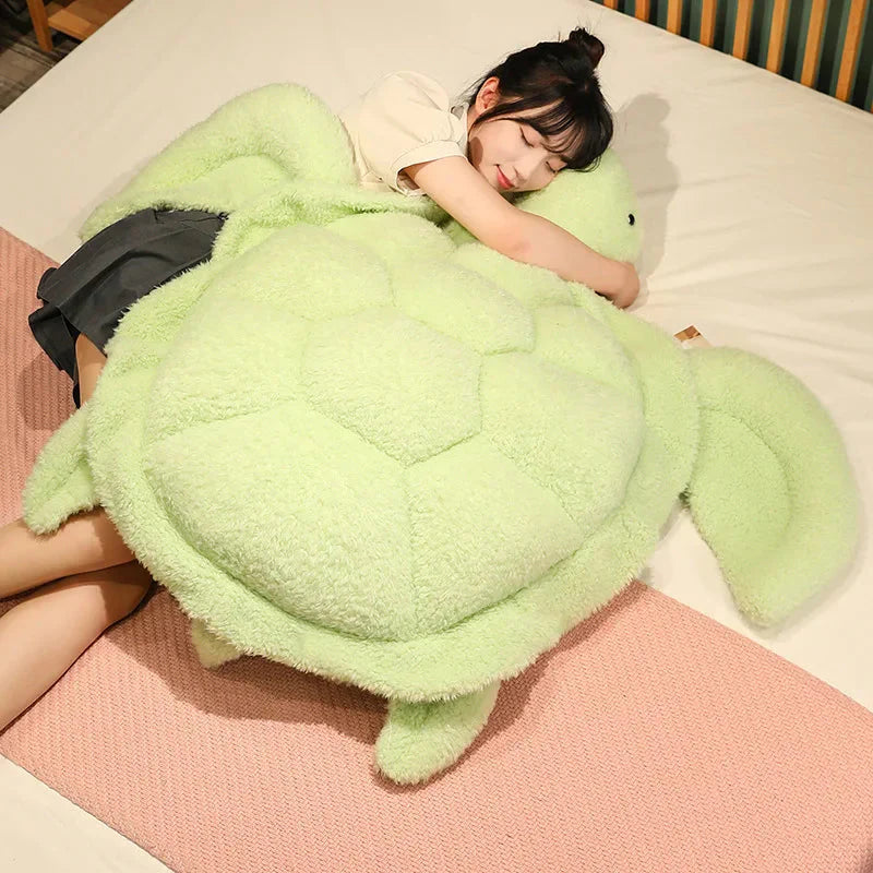 Adorable Gigantic Fluffy Turtle Plush Toy