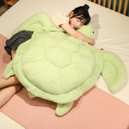 Adorable Gigantic Fluffy Turtle Plush Toy