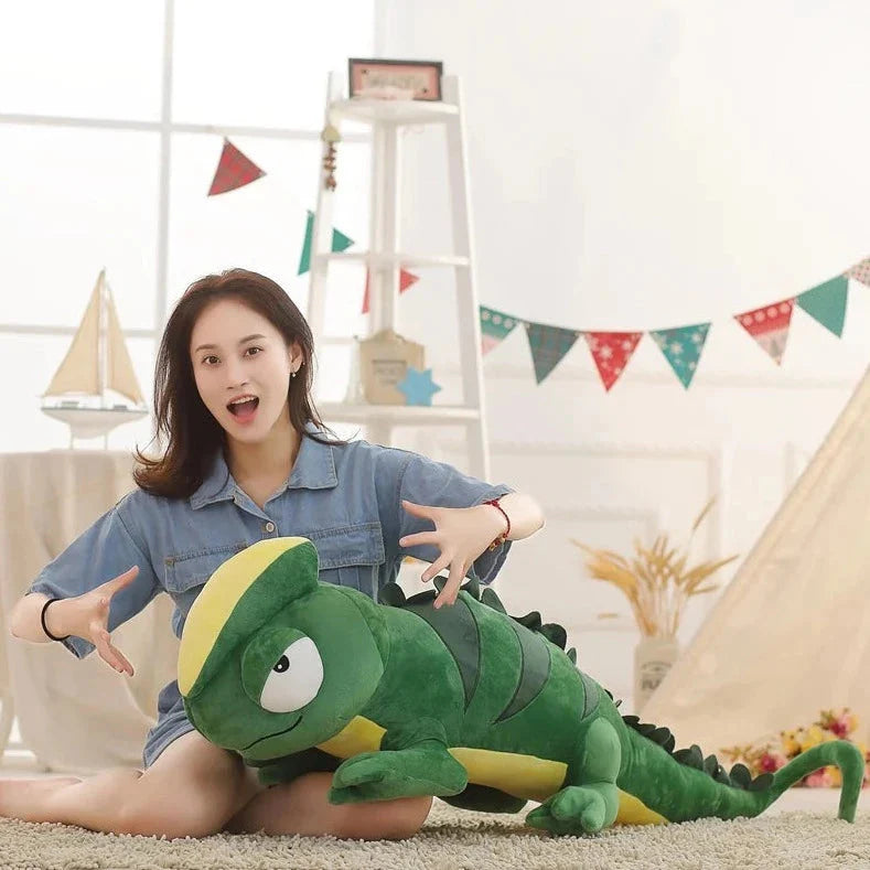 Extra-Large Green Chameleon Plush Toy
