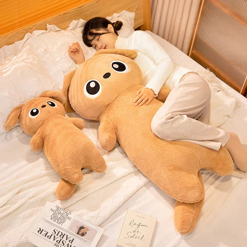Adorable Giant Kawaii Ginger and Black Gray Dog Plushies in Cute Doll Shape