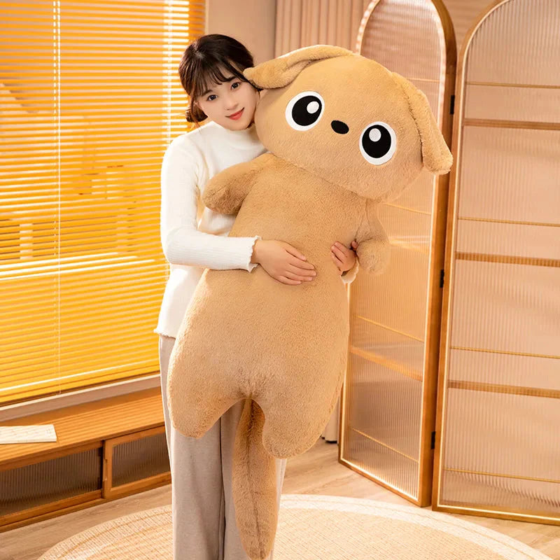 Adorable Giant Kawaii Ginger and Black Gray Dog Plushies in Cute Doll Shape