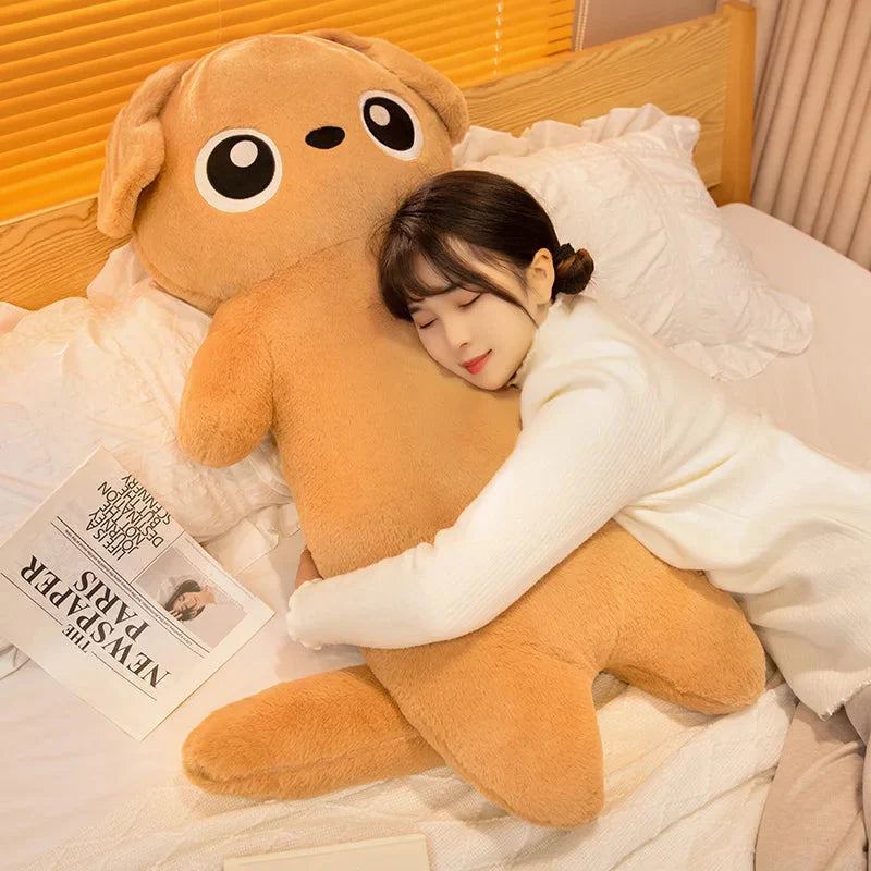 Adorable Giant Kawaii Ginger and Black Gray Dog Plushies in Cute Doll Shape