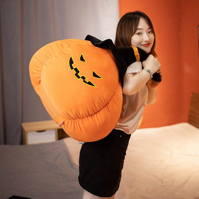 Spooktacular Halloween Pumpkin & Black Hat Plushie Set!