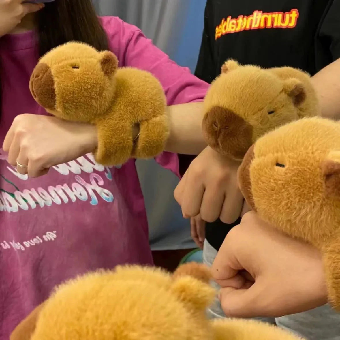 Adorable Kawaii Animal Plushie Wristband Collection with Slap Snap Feature