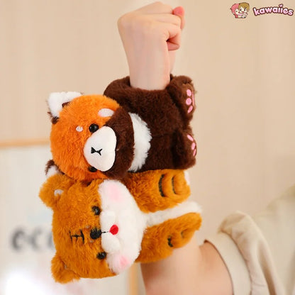 Adorable Kawaii Animal Plushie Wristband Collection with Slap Snap Feature