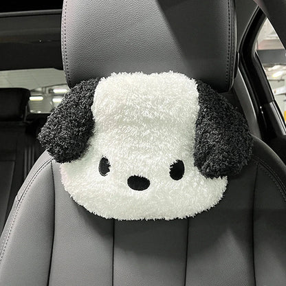 Adorable Kawaii Dog Plush Pillow for Car Headrests