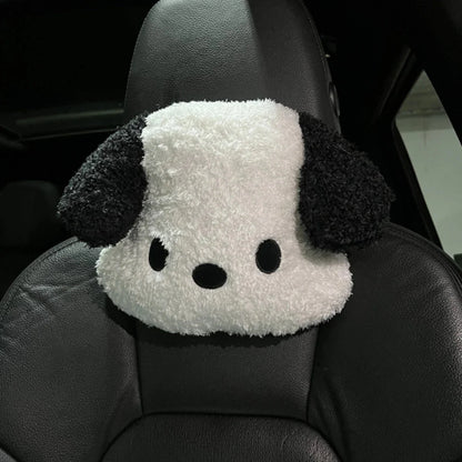 Adorable Kawaii Dog Plush Pillow for Car Headrests