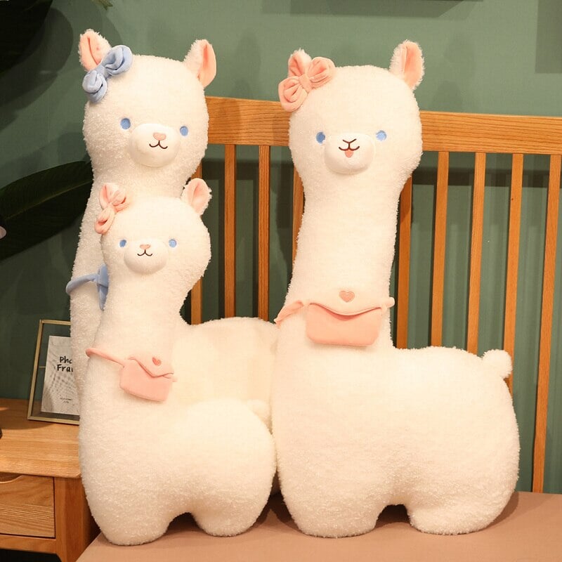Adorable Fluffy White Pancake Alpaca Plush Toy
