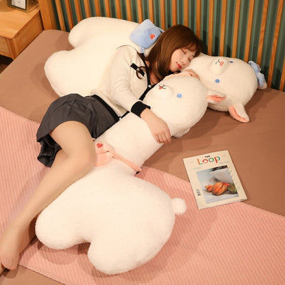 Adorable Fluffy White Pancake Alpaca Plush Toy