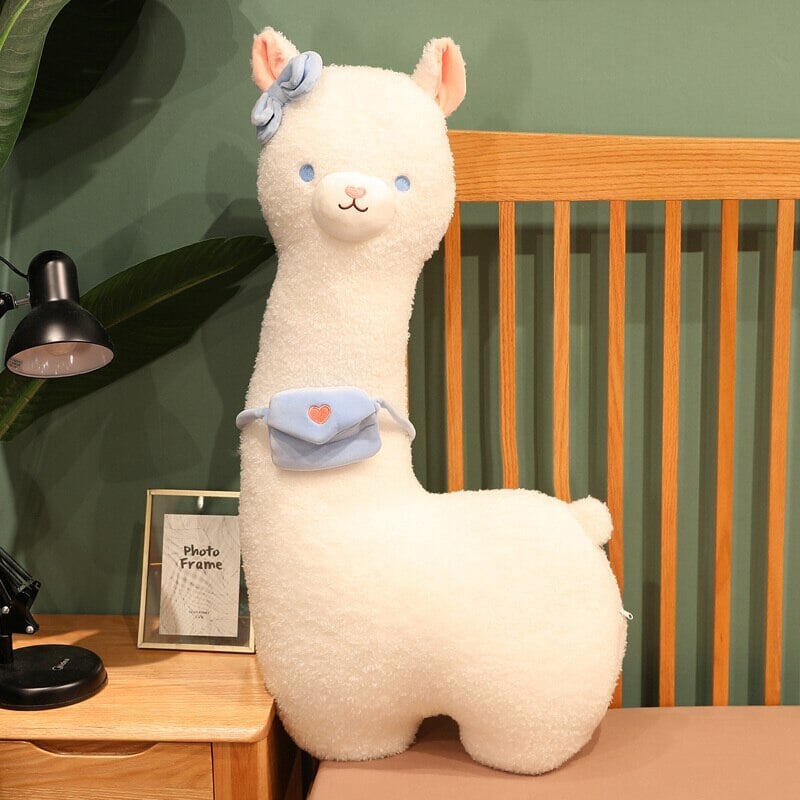 Adorable Fluffy White Pancake Alpaca Plush Toy