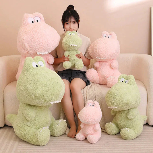 Adorable Kawaii Green and Pink Dinosaur Plush Toys