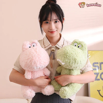 Adorable Kawaii Green and Pink Dinosaur Plush Toys