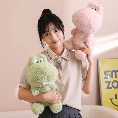 Adorable Kawaii Green and Pink Dinosaur Plush Toys