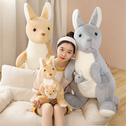 Adorable Kawaii Kangaroo Family Plush Set: Mama, Papa, and Baby!