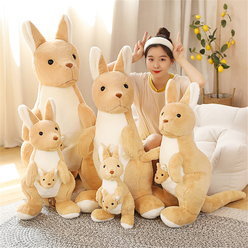 Adorable Kawaii Kangaroo Family Plush Set: Mama, Papa, and Baby!