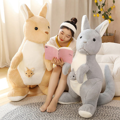 Adorable Kawaii Kangaroo Family Plush Set: Mama, Papa, and Baby!