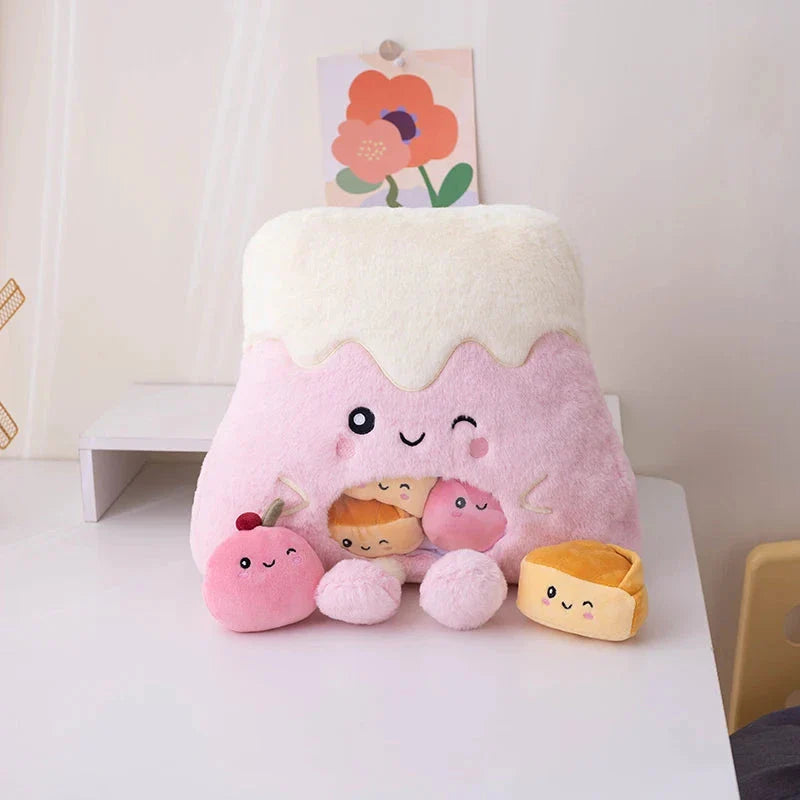 Adorable Plush Candy Bag: Kawaii Mountain Dessert Friends