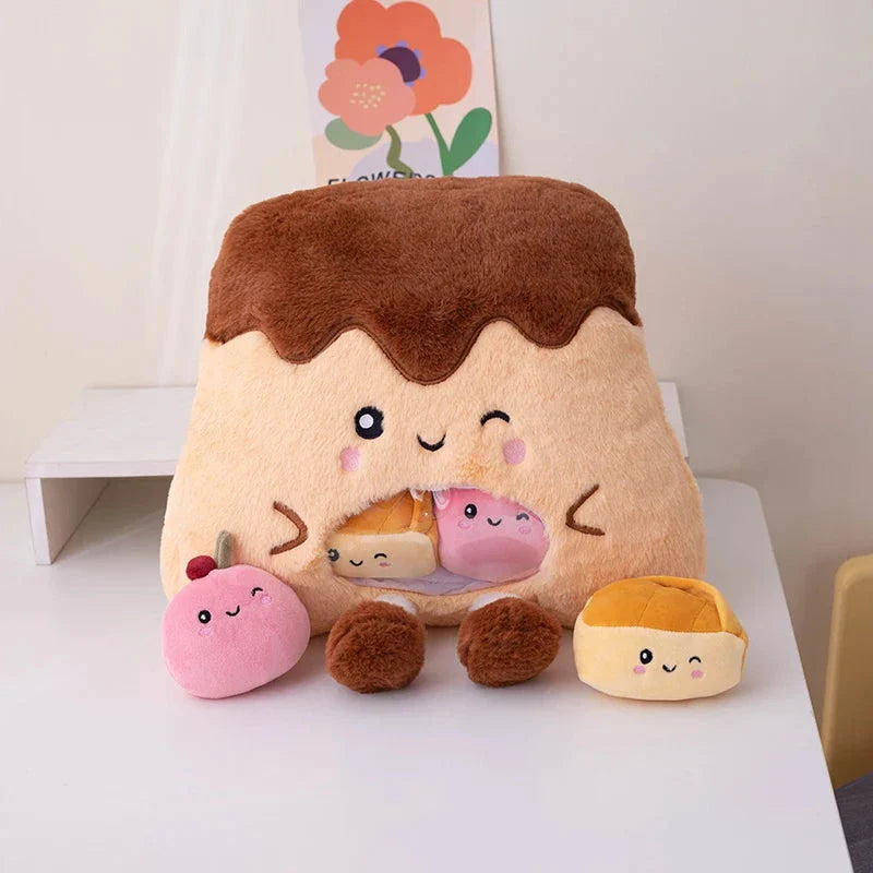 Adorable Plush Candy Bag: Kawaii Mountain Dessert Friends