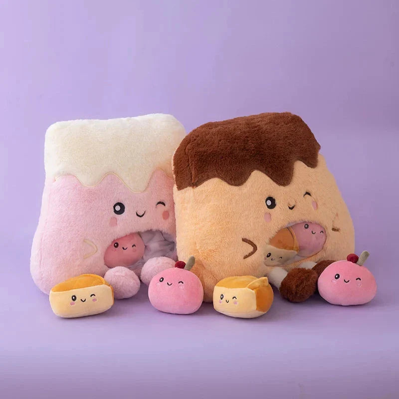 Adorable Plush Candy Bag: Kawaii Mountain Dessert Friends