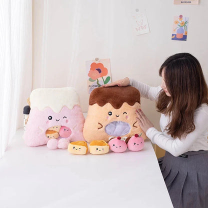 Adorable Plush Candy Bag: Kawaii Mountain Dessert Friends