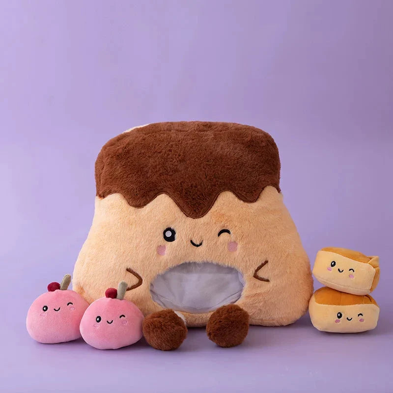Adorable Plush Candy Bag: Kawaii Mountain Dessert Friends