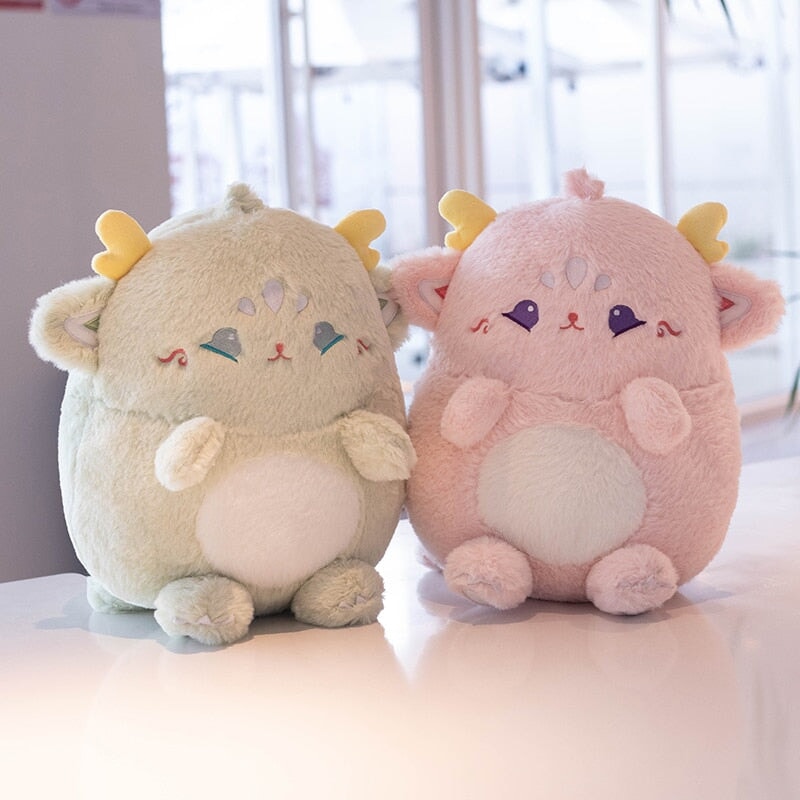 Adorable Pastel Chubby Deer Plush with Kawaii Charm