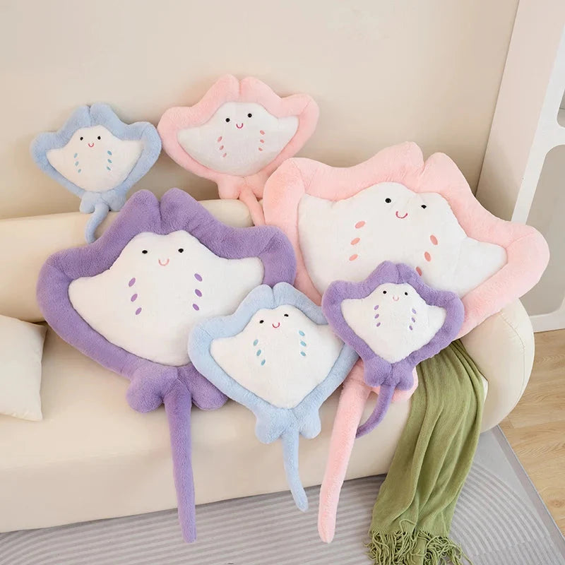 Adorable Pastel Fluffy Stingray Plush Toys