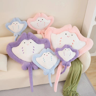 Adorable Pastel Fluffy Stingray Plush Toys