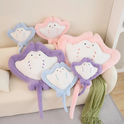 Adorable Pastel Fluffy Stingray Plush Toys