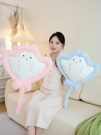 Adorable Pastel Fluffy Stingray Plush Toys