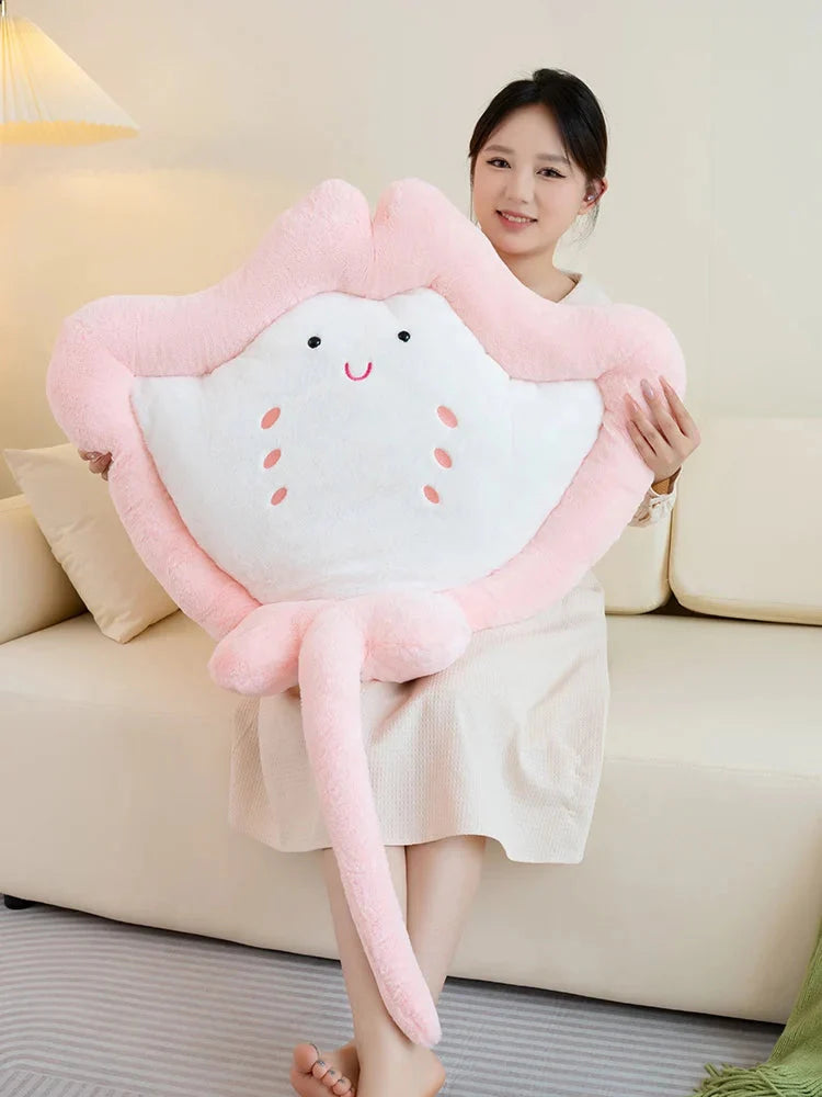 Adorable Pastel Fluffy Stingray Plush Toys