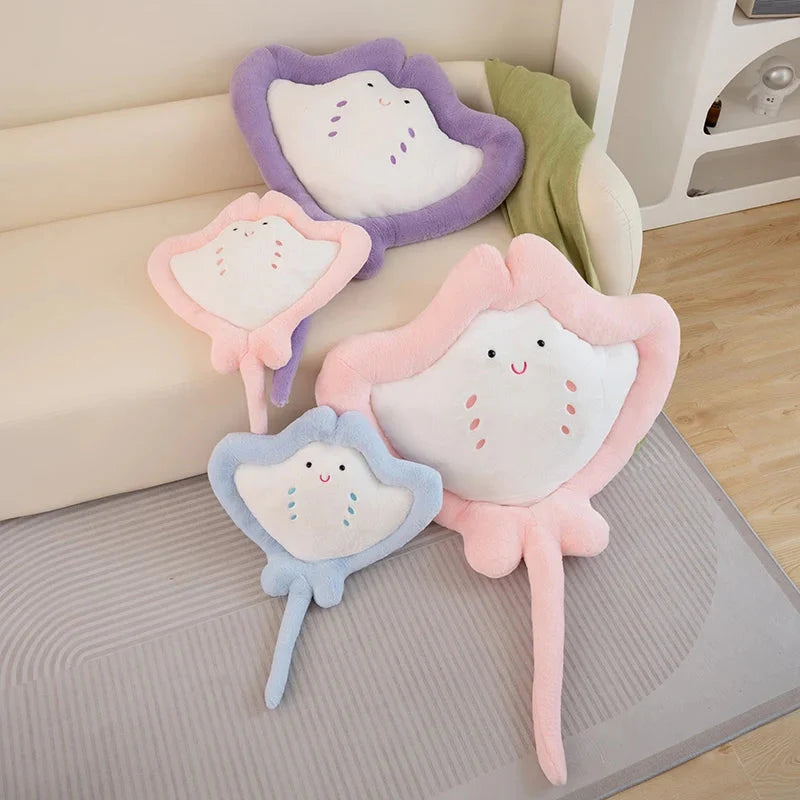 Adorable Pastel Fluffy Stingray Plush Toys