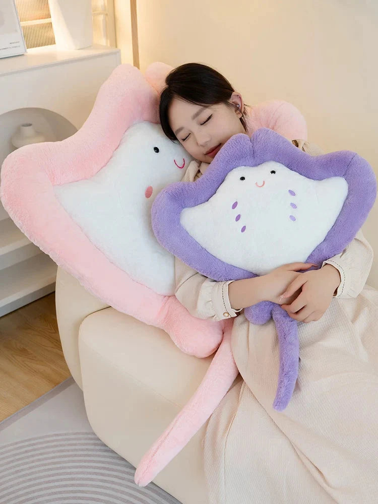 Adorable Pastel Fluffy Stingray Plush Toys