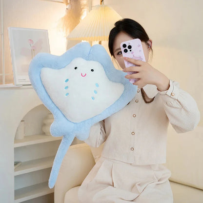 Adorable Pastel Fluffy Stingray Plush Toys