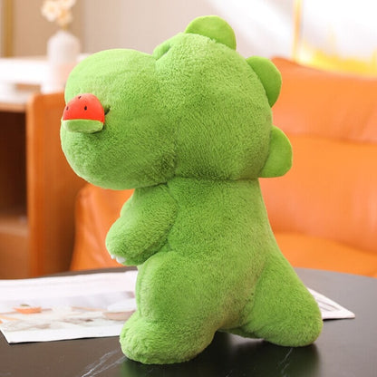 Adorable Pink and Green Fluffy Dinosaur Plush Toys