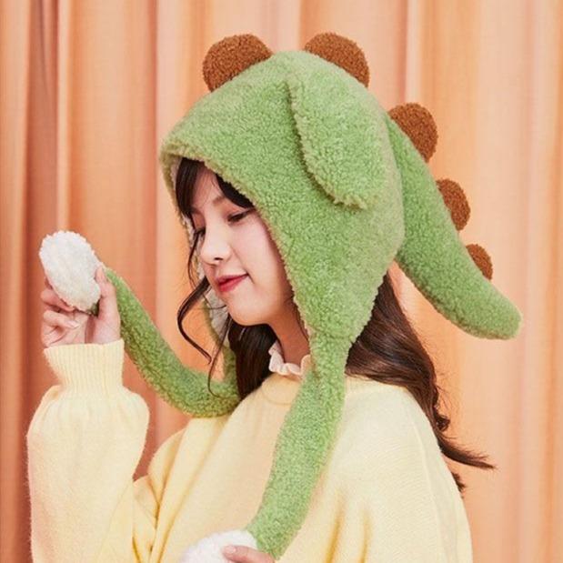 Adorable Spiky Dinosaur Plush Hat for Ultimate Cuteness!