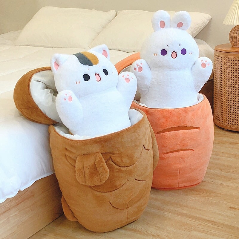 Adorable Kawaii Taiyaki Bone Carrot Animal Plushie Collection – Perfect for Cuddles!