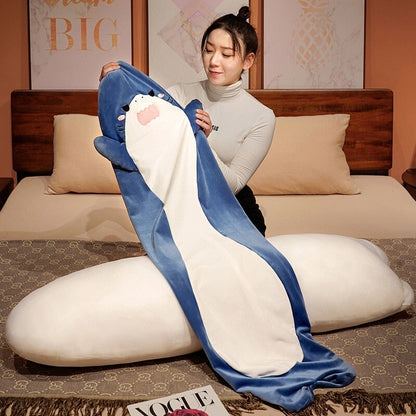 Adorable Long Plush Shark: Cuddly, Angry, and Shocked! | Just Arrived