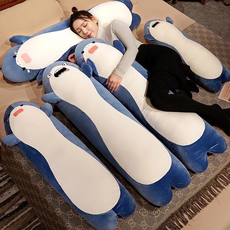 Adorable Long Plush Shark: Cuddly, Angry, and Shocked! | Just Arrived