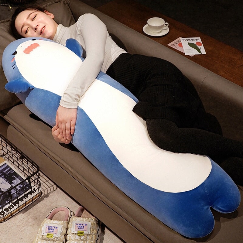 Adorable Long Plush Shark: Cuddly, Angry, and Shocked! | Just Arrived