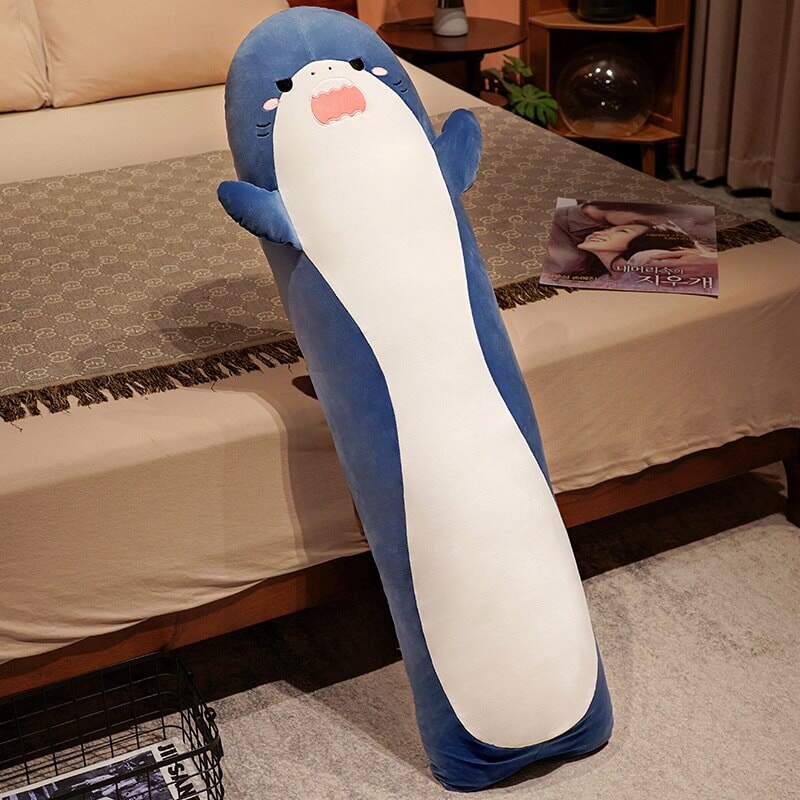 Adorable Long Plush Shark: Cuddly, Angry, and Shocked! | Just Arrived