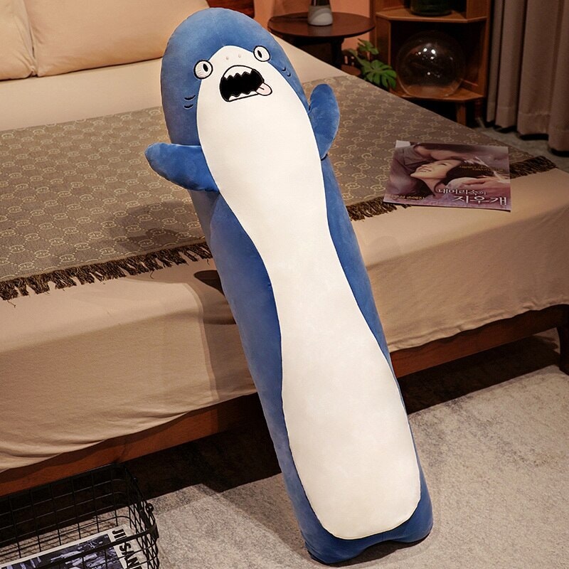Adorable Long Plush Shark: Cuddly, Angry, and Shocked! | Just Arrived