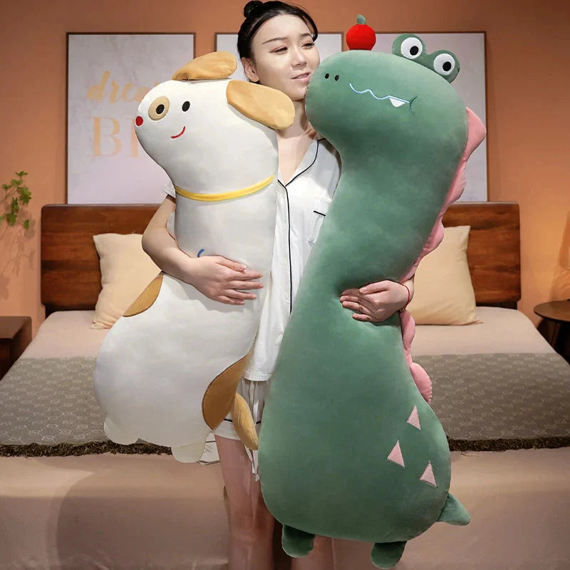 Adorable Long Dino Dog Crocodile Giraffe Plush Pillow - Perfect for Snuggles!