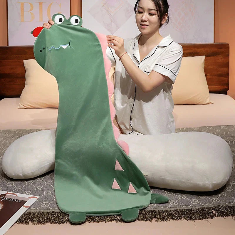 Adorable Long Dino Dog Crocodile Giraffe Plush Pillow - Perfect for Snuggles!