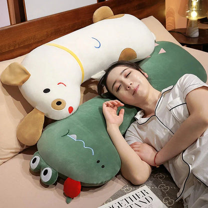 Adorable Long Dino Dog Crocodile Giraffe Plush Pillow - Perfect for Snuggles!